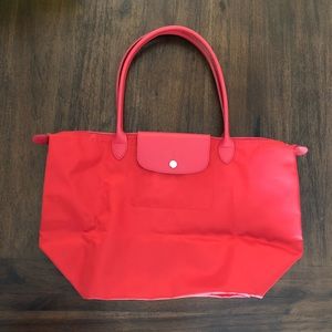 Red Longchamp tote